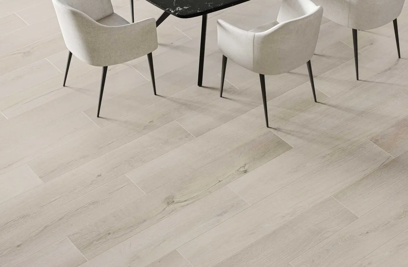 APRES Latte luxury vinyl plank in a finished room