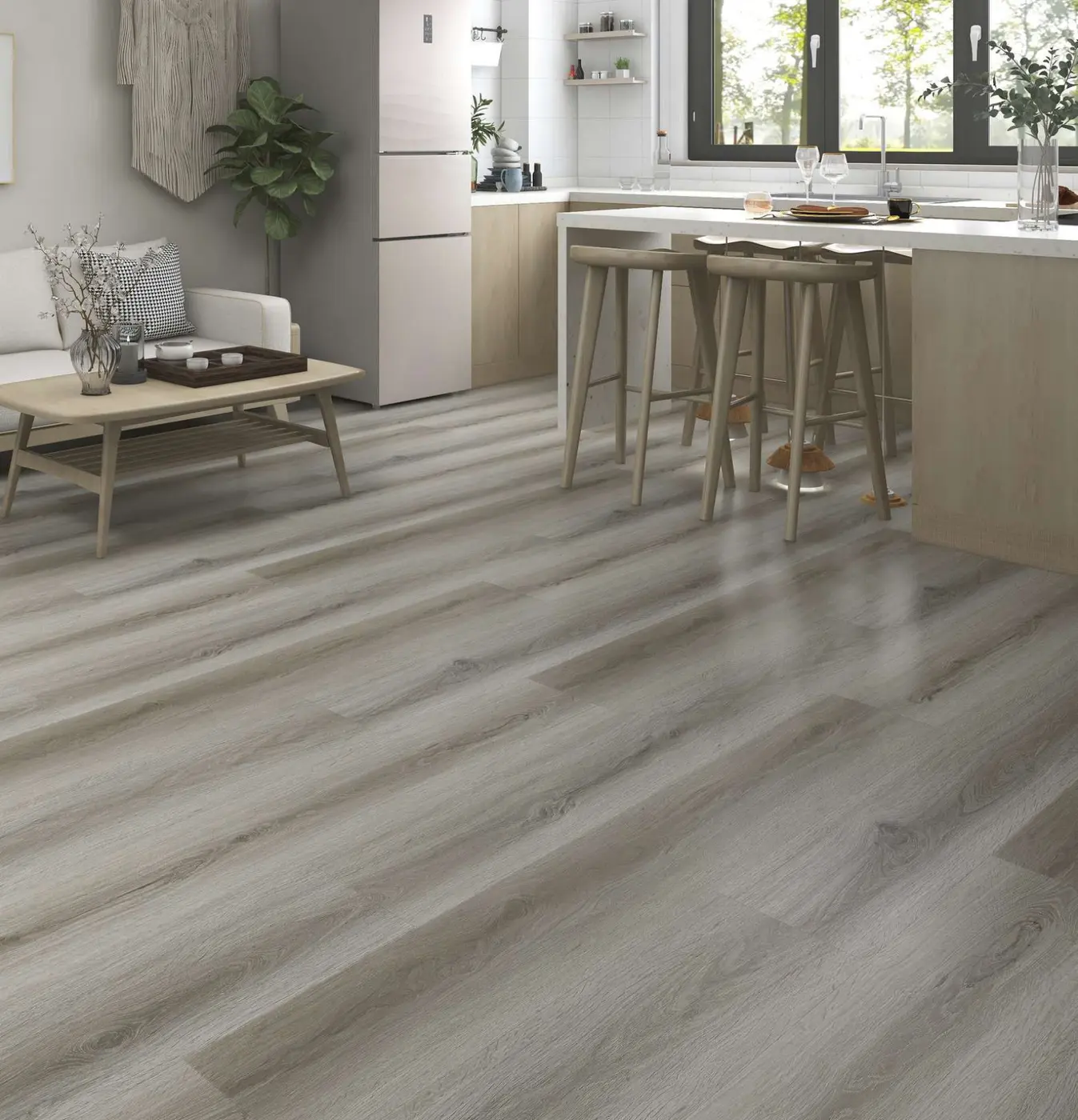 EIR 6.5mm Glacier Timber luxury vinyl plank in a finished room