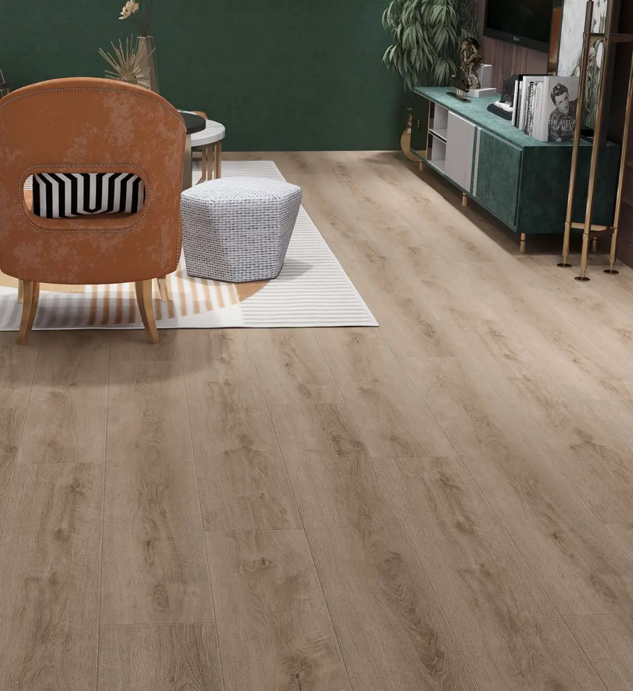 EIR 6.5mm Sandy Oak luxury vinyl plank in a finished room