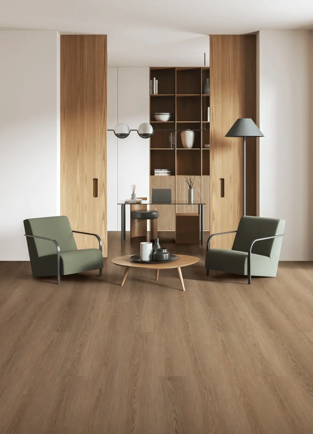 GRAND LUX SOFT (GD) Theodore luxury vinyl plank in a finished room