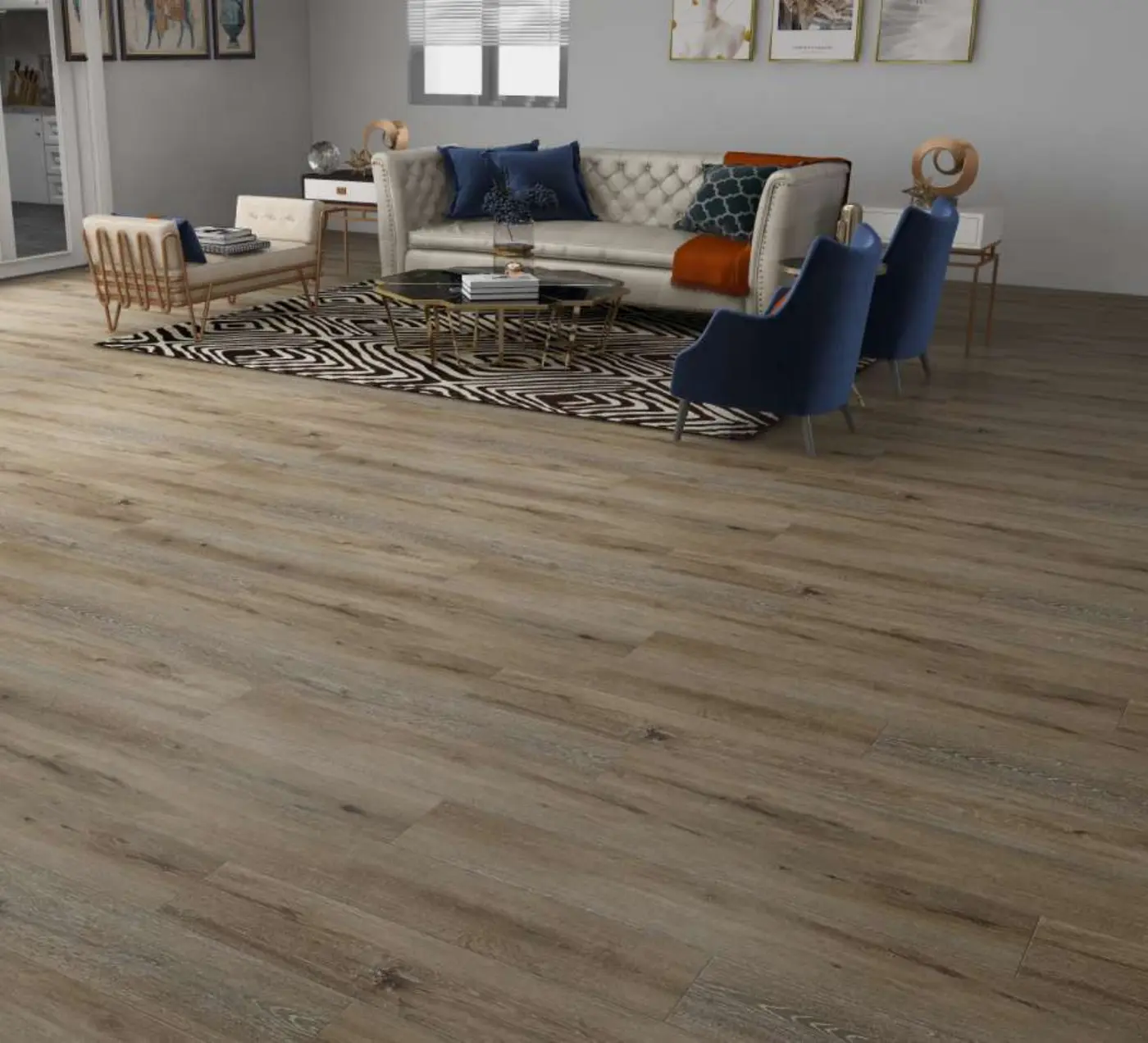 SSR 6.5mm Driftwood Beige luxury vinyl plank in a finished room