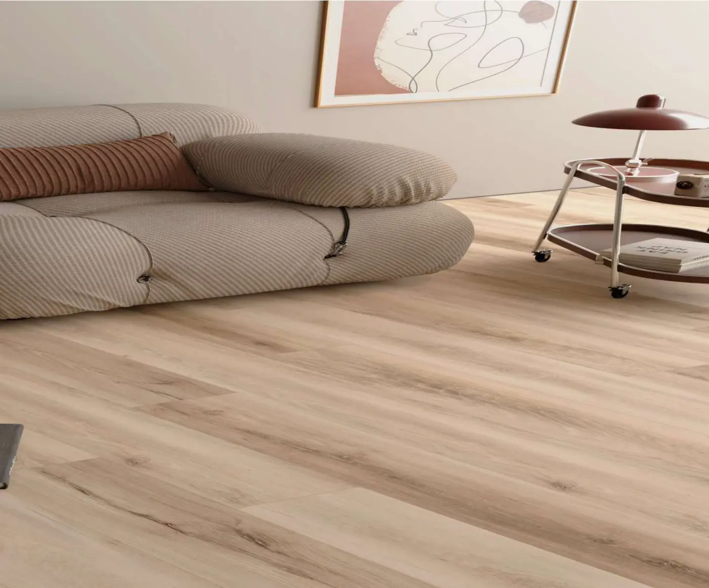Ultra Clean SPC Birchwood luxury vinyl plank in a finished room