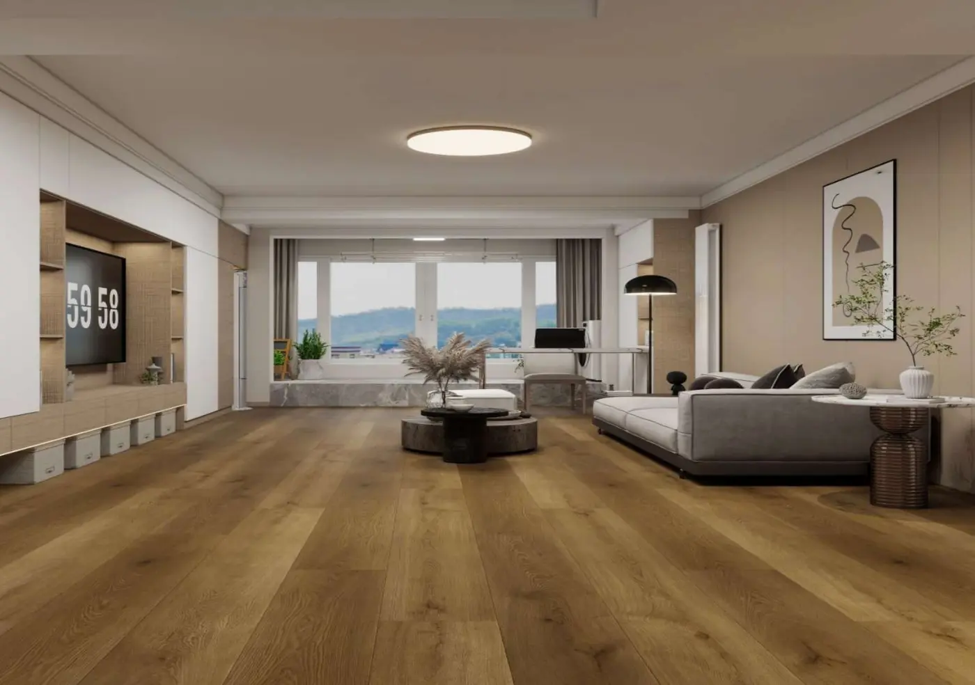 Ultra Clean SPC Brownstone luxury vinyl plank in a finished room