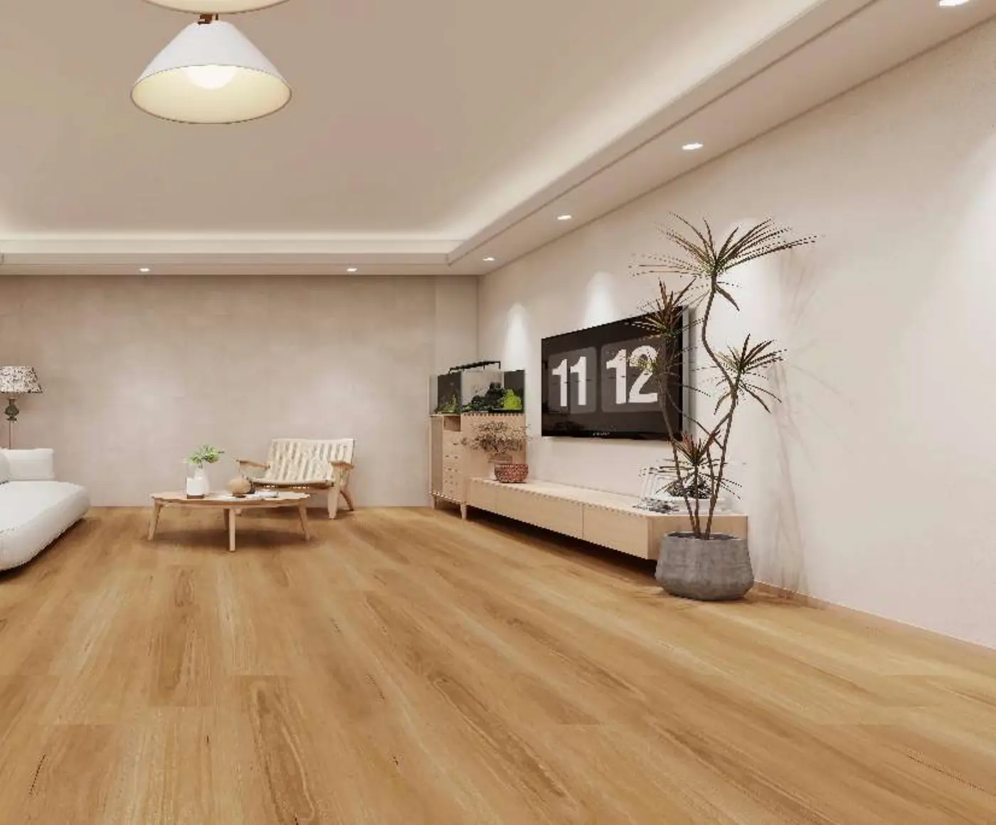 Ultra Clean SPC Chestnut luxury vinyl plank in a finished room