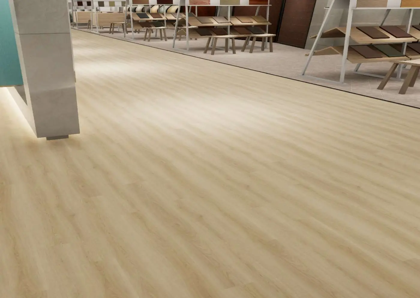 Ultra Clean SPC Creamed Cedar luxury vinyl plank in a finished room