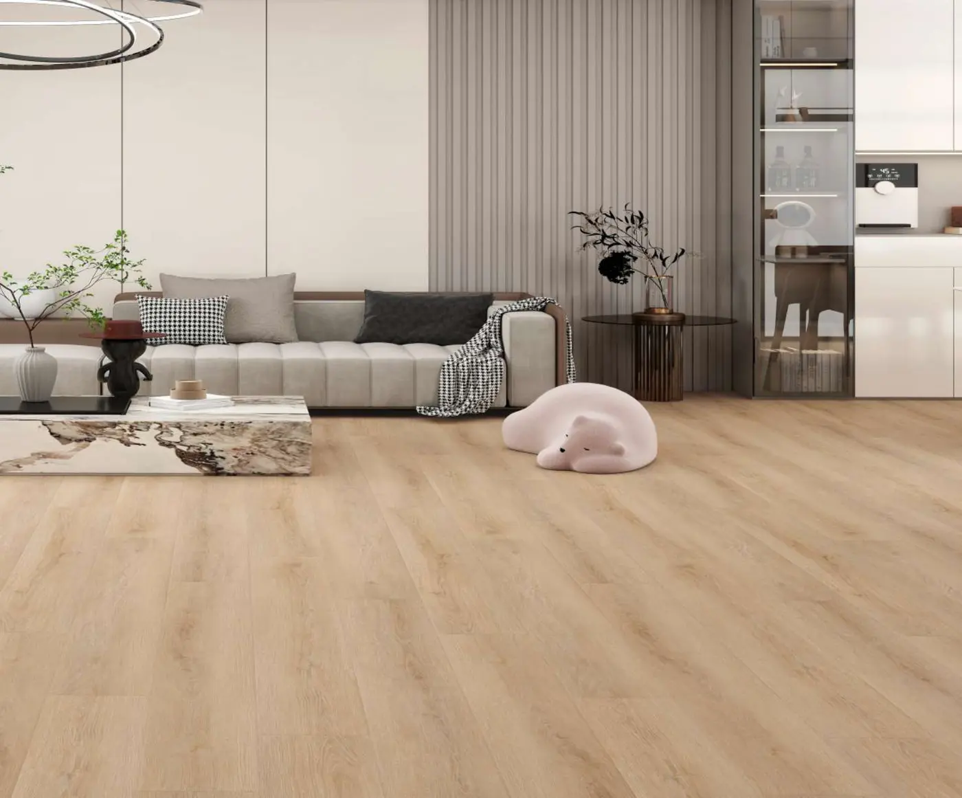 Ultra Clean SPC Golden Sands luxury vinyl plank in a finished room