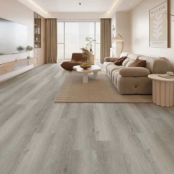 XD-5.5mm Sterling Oak luxury vinyl plank in a finished room