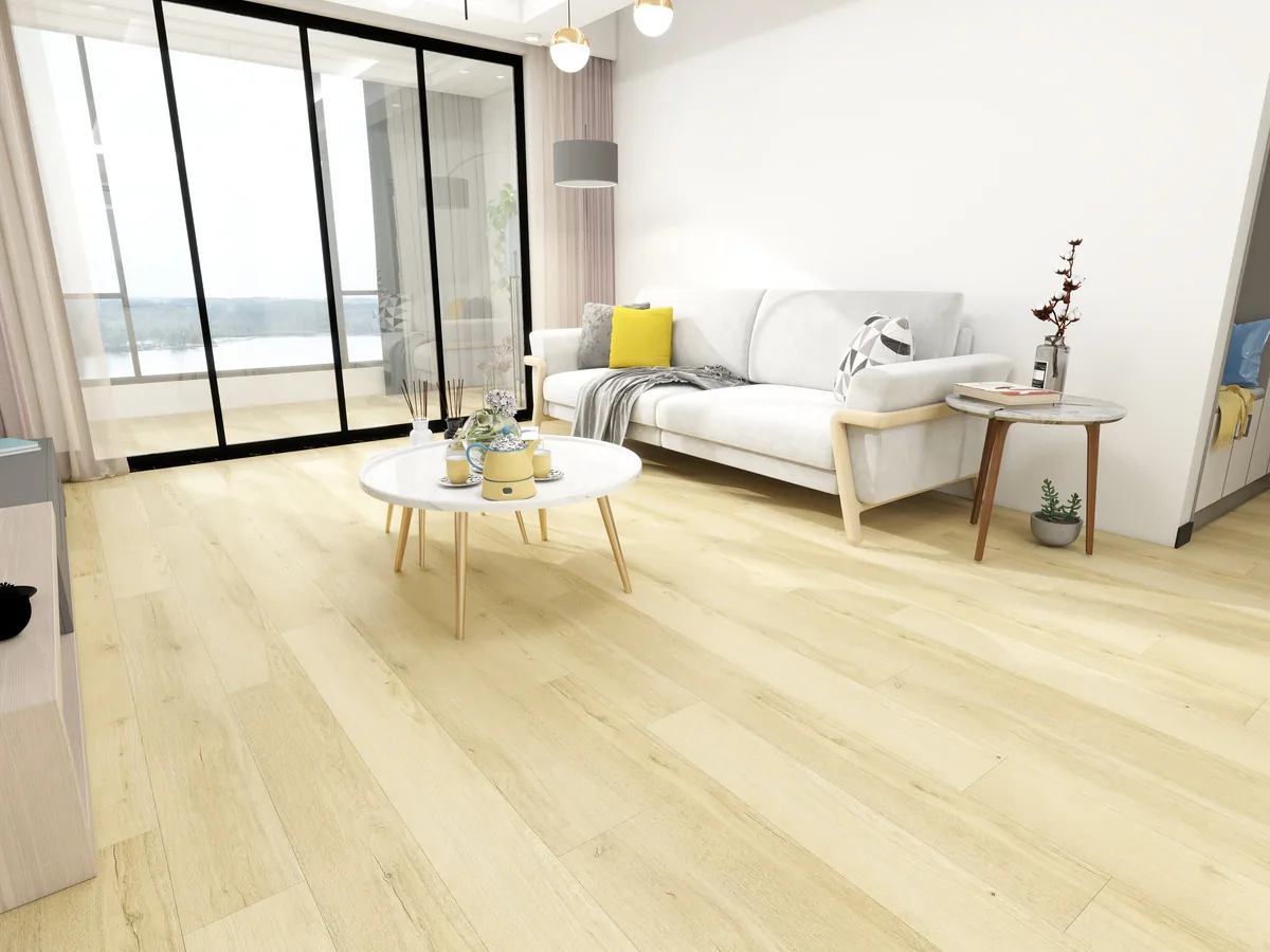 XD6 B Series Honey Oak luxury vinyl plank in a finished room