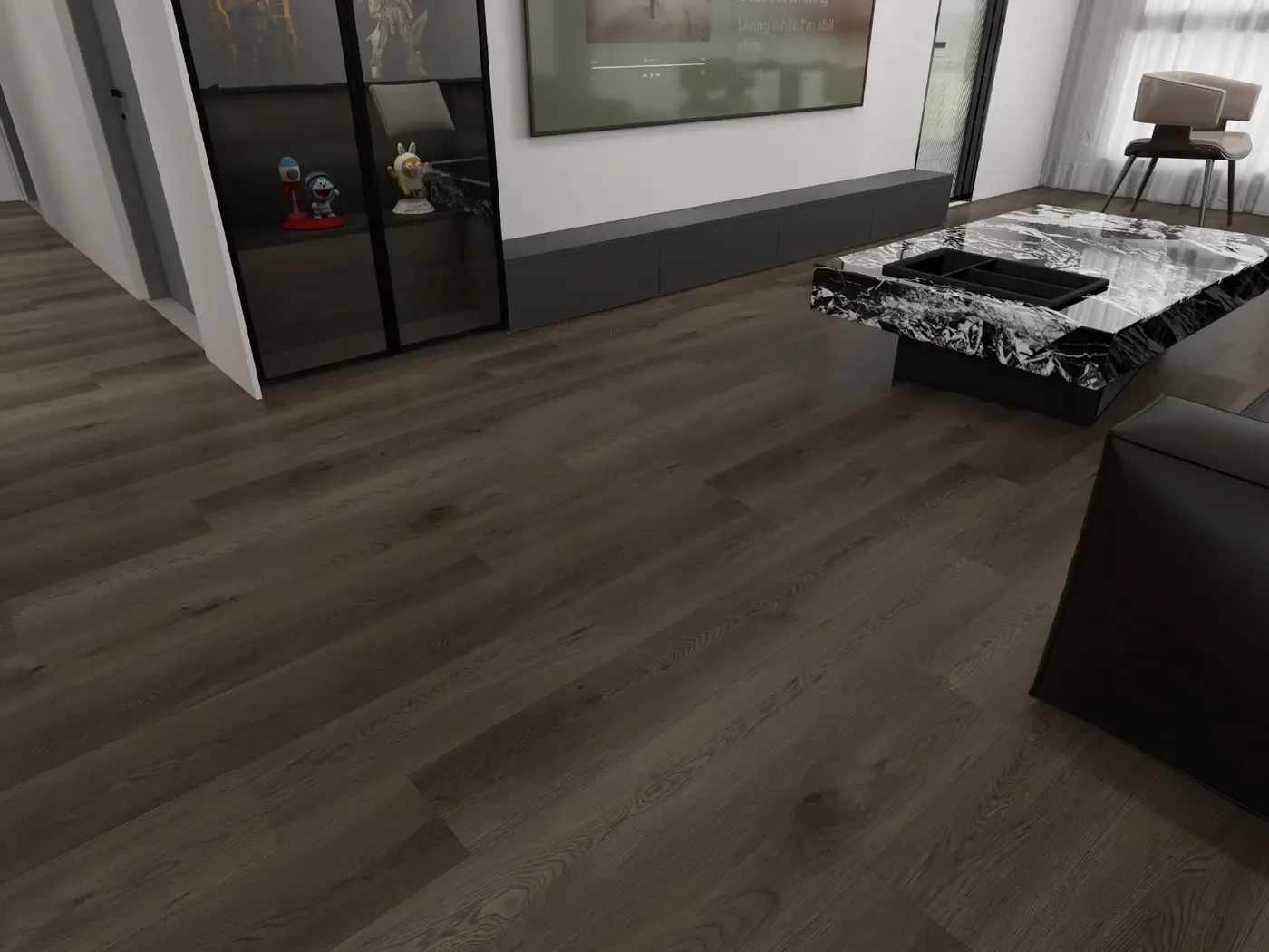 XD8 Series Smoked Walnut luxury vinyl plank in a finished room