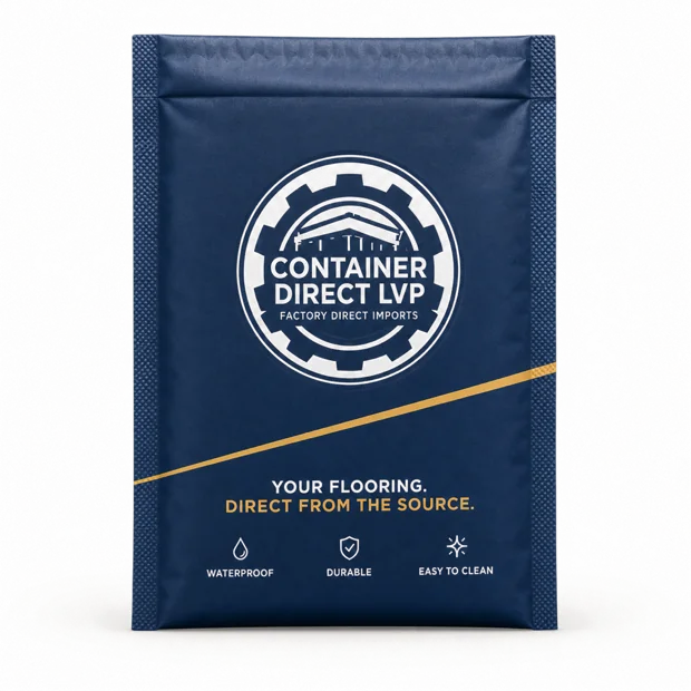 Container Direct LVP sample mailer, a navy padded envelope